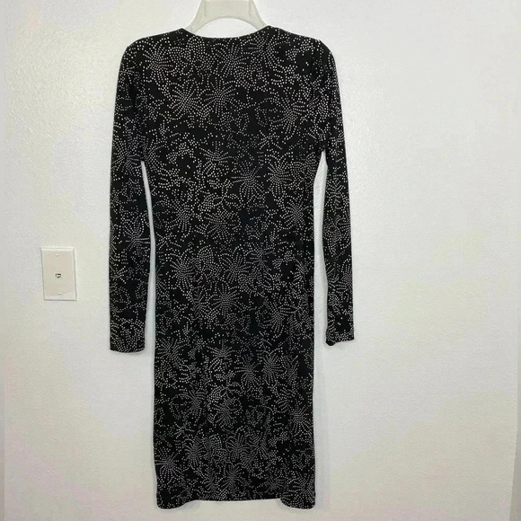 Kenneth Cole Black Printer Faux Wrap Dress - Picture 5 of 6